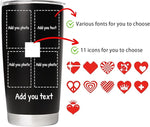 Load image into Gallery viewer, Personalized Tumbler with Pictures Text, Custom Photo Stainless Steel Coffee Tumbler, Coffee Travel Mug Cup 20 Oz Custom Gifts for Fathers Day Christmas Birthday for Dad Mom Kids