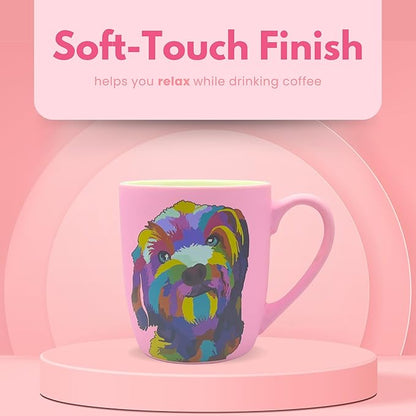 Stoneware Mug for Pet Lovers 18 Oz - Goldendoodle Coffee Mug - Coffee Cups Ceramic - Travel Coffee Mug for Drinks