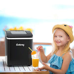 Load image into Gallery viewer, COSTWAY Countertop Ice Maker, 26Lbs/24H Portable Ice Machine with Self-Cleaning Function, Bullet Ice Cubes Ready in 8 Mins, Scoop and Removable Basket,Ice Maker for Home Party Bar, Black