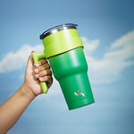 Load image into Gallery viewer, 40 oz Tumbler with Handle and 2 Straw 2 Lid, Insulated Water Bottle Stainless Steel Vacuum Cup Reusable Travel Mug,Matcha Green