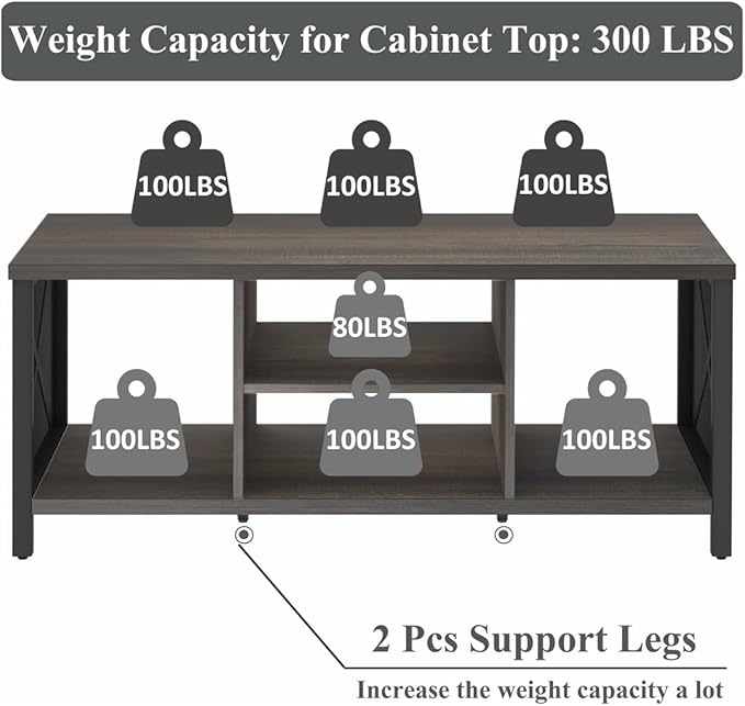 FATORRI Rustic Coffee Table for Living Room, Farmhouse Dark Wood Center Table, Industrial Rectangle Cocktail Tea Tables (Walnut Brown)