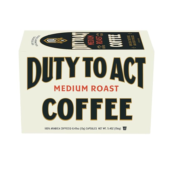 Duty to Act Medium Roast Coffee K-Cup, 12, 5.4 Ounce Pods (Pack of 5)