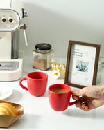 Load image into Gallery viewer, Hasense Espresso Cups Set of 4 Perfect for Demitasse, Cappuccino, Tea Bag and Juice, 5 Ounce Ceramic Stackable Mini Coffee Mugs Suit for Espresso Machine and Coffee Maker, Red