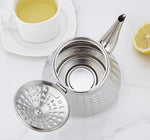 Load image into Gallery viewer, SANQIAHOME 1.2L(40oz) Stainless Steel Hammer Patterned Teapot With Removeable Infuser,Loose leaf cover,Silver
