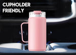 Load image into Gallery viewer, Meoky 40oz Tumbler with Handle, Stainless Steel Travel Mug with 2-in-1 Straw and Sip Lid, Vacuum Insulated Coffee Mug, 100% Leak Proof, Keeps Cold for 34 Hours or Hot for 10 Hours (Blush)