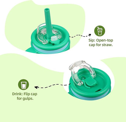 14 oz Tumbler with Side Handle, Insulated Water Bottle with Straw and 2 in 1 Lid, Stainless Steel Cup Travel Coffee Mug for Sports Office Gym,Ice Blue