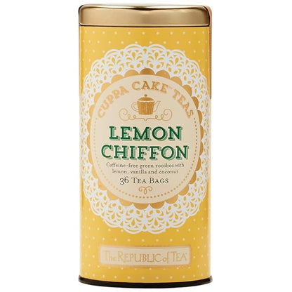 The Republic of Tea Lemon Chiffon Cuppa Cake Tea, 36 Tea Bags, Decadent Herbal Green Rooibos Tea