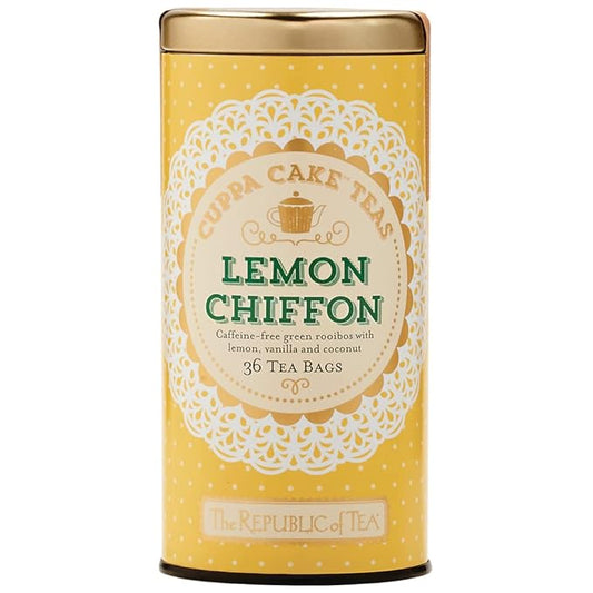 The Republic of Tea Lemon Chiffon Cuppa Cake Tea, 36 Tea Bags, Decadent Herbal Green Rooibos Tea