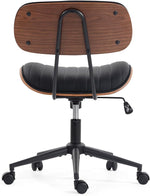 Load image into Gallery viewer, Home Office Chair with Wheels, Adjustable Height Desk Chair Leather Swivel Computer Chair, Armless Modern Walnut Chair for Office, Meeting Room, Black