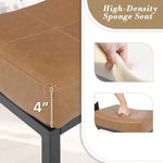 Load image into Gallery viewer, Athena Collection Counter Height Bar Stools Set of 2, 31.5 Inches Saddle Bar Stools with Leather Upholstered and Metal Legs, Backless Barstools for Counter, Kitchen Island, Dining Room, Brown