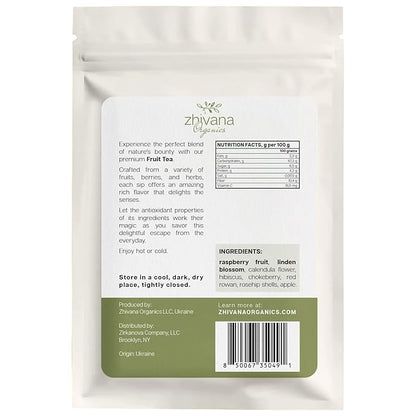 Linden & Raspberry Herbal Tea Loose Leaf – Fruity Tea with Raspberry Leaf & Fruit, Lemon Balm & Elderflower – No Caffeine – Naturally Calming Herbal Teas – 4oz.