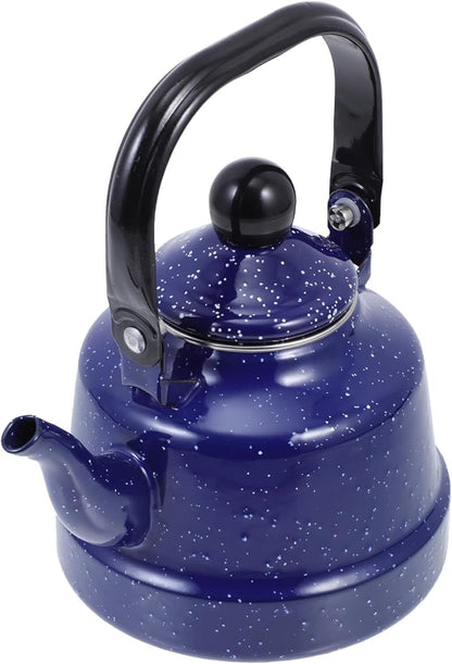 DOITOOL Enamel Tea Kettle Vintage Enamel Teapot 1.1 L Porcelain Tea Kettle Camping Coffee Kettle Stovetop Kettle Hot Water Boiler Pot for Hot Water, Tea Accessories
