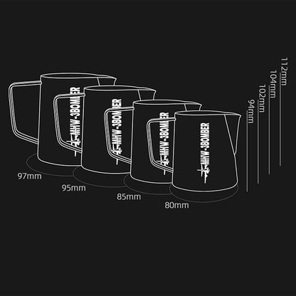 MHW-3BOMBER Espresso Steaming Pitcher Milk Frothing Pitcher Stainless Steel Milk Coffee Cappuccino Latte Art Barista Cup 20oz/600ml (Glossy) P5003S-OS