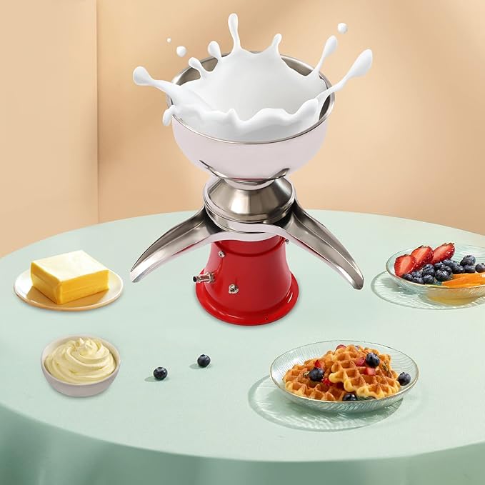 Electric Milk Cream Centrifugal Separator, 5L/1.32Gal Adjustable Consistency Make Cream Butter Milkshake, 10500RPM Separator Goat Milk Separator, Fat Content of Skim Milk: ≤0.03%, 110-240V
