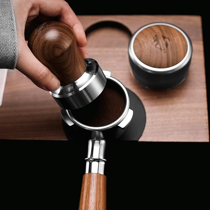 CrossCreek 54mm Espresso Tamper | Fits 54mm Breville Barista Espresso Portafilter | Thickening Base Walnut Handle Tamper Tools for Espresso Machine | Espresso Machine Accessories
