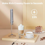 Load image into Gallery viewer, Maestri House Rechargeable Milk Frother with Stand, LunaFro Handheld Electric Foam Maker Waterproof Detachable Stainless Steel Whisk Drink Mixer Foamer for Lattes, Cappuccino