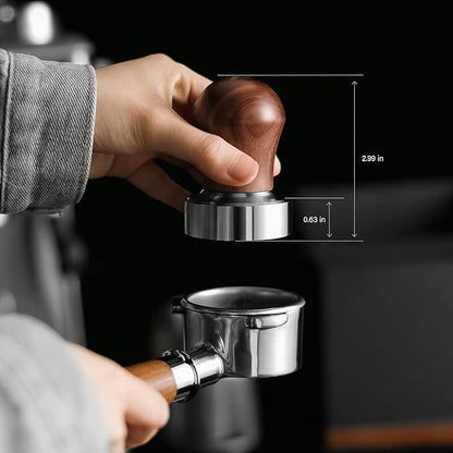 CrossCreek 54mm Espresso Tamper | Fits 54mm Breville Barista Espresso Portafilter | Thickening Base Walnut Handle Tamper Tools for Espresso Machine | Espresso Machine Accessories