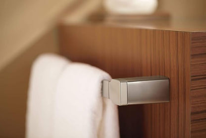 Moen YB8824BN 90 Degree Modern 24-Inch Bathroom Single Towel Bar, Brushed nickel