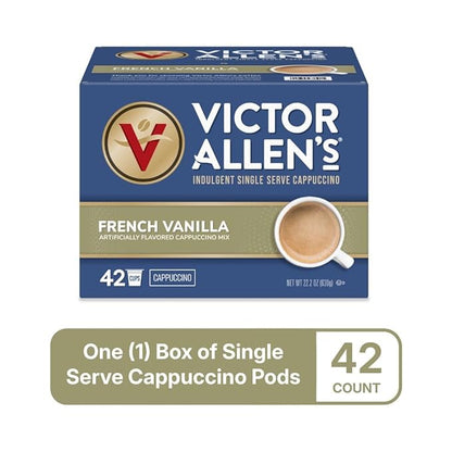 Victor Allen's Coffee French Vanilla Flavored Cappuccino Mix, 42 Count, Single Serve K-Cup Pods for Keurig K-Cup Brewers