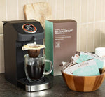 Load image into Gallery viewer, Coulée EcoPour B.I.O.N. Coffee, Single Serve Pour Over Decaffeinated Coffee, for Camping or Traveling, Pre Filled Compostable Filters, Ready to Brew with Hot Water, 20 Pack