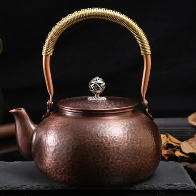 Handmade Pure Copper Teapot, Pure Copper Kettle for Gas Stove, Pure Copper Tea Set, Copper Teapot