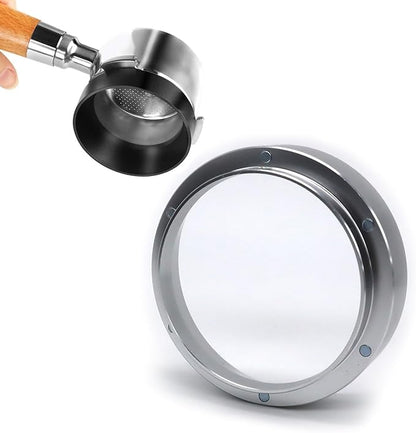 Aluminum Espresso Dosing Funnel - 51/53/58mm Coffee Dosing Ring for Home & Shop - Silvery