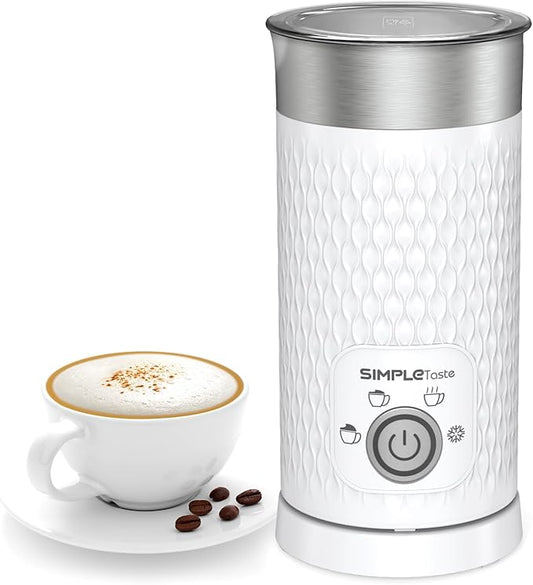 SIMPLETASTE Milk Frother, 4-in-1 Electric Milk Steamer, Automatic Warm and Cold Foam Maker and Milk Warmer for Latte, Cappuccinos, Macchiato