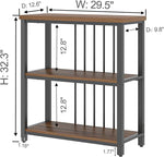 Load image into Gallery viewer, FOLUBAN Bookshelf, Small Modern 3 Tier Bookcase, Wood and Metal Standing Storage Book Shelves for Living Room, Office, Bedroom (Rustic Walnut)