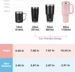 Load image into Gallery viewer, WETOWETO 40oz Tumbler with Handle and Lid | 100% Leakproof Insulated Stainless Steel Travel Mug | Keeps Cold 34Hrs/Hot 10Hrs | Dishwasher Safe, Fits Car Cup Holder (Blush Color)