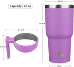 Load image into Gallery viewer, 30 oz Tumbler with Handle and 2 Straw 2 Lid, Insulated Water Bottle Stainless Steel Vacuum Cup Reusable Travel Mug,Lavender