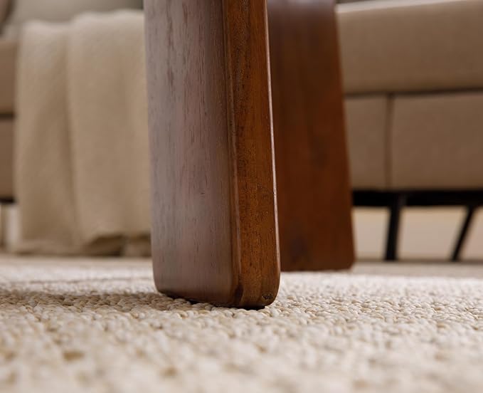 chairus 32 Inches Round Coffee Table Solid Wood Side Table Cute Circle End Table for Living Room, Home Decor, Balcony, Walnut