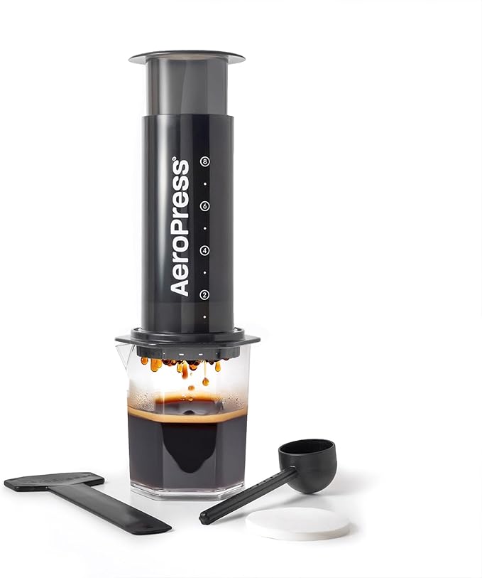 AeroPress Original XL Coffee Press – 3 in 1 brew method combines French Press, Pourover, Espresso. Full bodied, smooth coffee w/out grit or bitterness. Small portable coffee maker for camping & travel