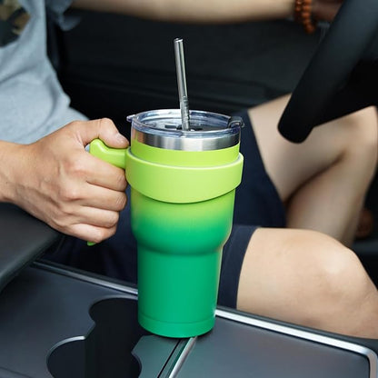 BJPKPK 30 oz Tumbler With Handle Stainless Steel Insulated Tumblers With Lid And Straw For Women,Lavender Green