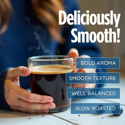 VitaCup Perfect Blueberry Flavored Low Acid Coffee Pods, Organic, Fair Trade, Dark Roast Single Origin from Guatemala, Clean & Pure, Recyclable Single Serve Pods, 16 Ct