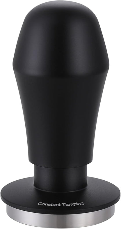 54mm Espresso Tamper 30lbs Load Calibrated Coffee Tamper Stainless Steel Base Hand Tamper for 54mm Bottomless Portafilter Tamper for Espresso Machine-Ripple Base, Black