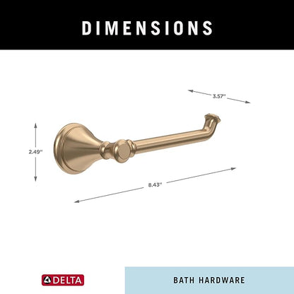 DELTA Cassidy Toilet Paper Holder, Champagne Bronze, Bathroom Accessories, 79750-CZ 3.63 x 8.38 x 3.63 Inches