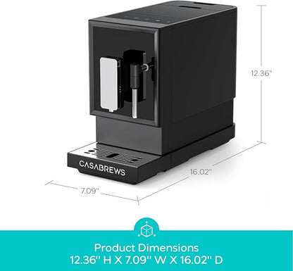 CASABREWS ACAFE PLUS Automatic Espresso Machine, 20bar Espresso Coffee Machine with Grinder and Milk Frother, Professional Coffee Maker with Touch Screen for Cappuccino and Americano, Black