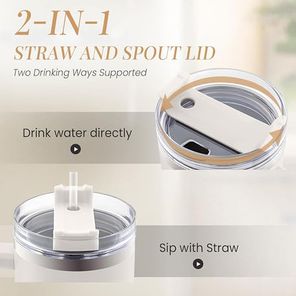 SANDJEST Graduation Gifts for Women She Believed She Could So She Did Tumbler 40oz Stainless Steel Insulated with Handle and Straw, New Job, Going Away, Inspirational Gifts for Her