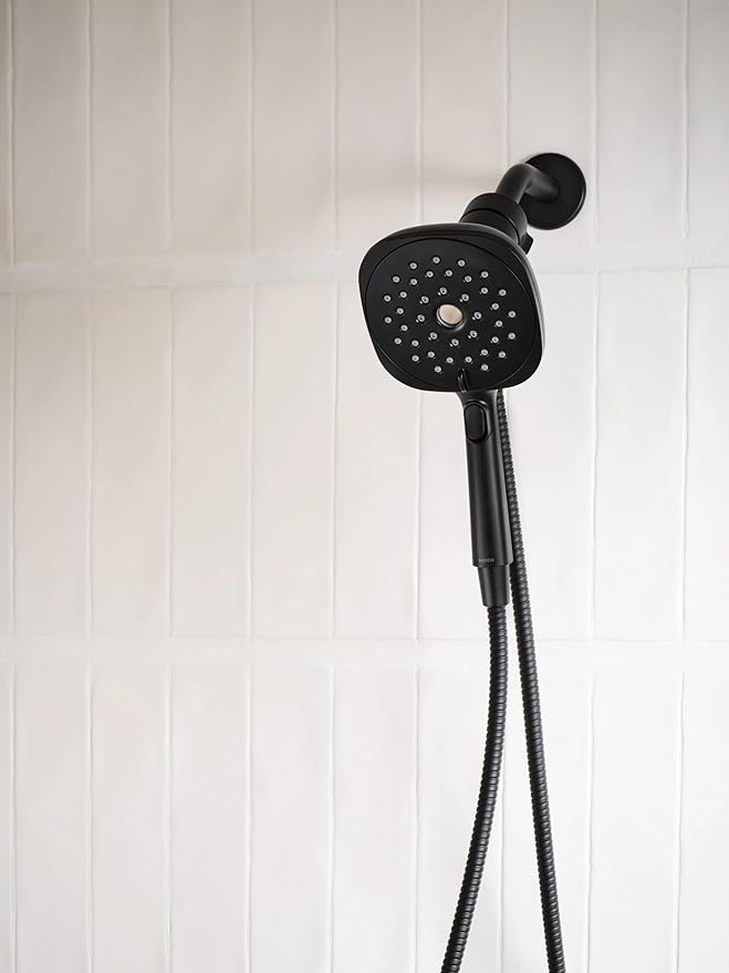 Moen Verso Eco-Performance Infiniti Dial Square Handheld Shower, 5-Inch Diameter Spray Head, Matte Black, 220H5EPBL