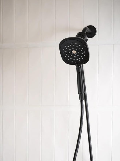 Moen Verso Eco-Performance Infiniti Dial Square Handheld Shower, 5-Inch Diameter Spray Head, Matte Black, 220H5EPBL