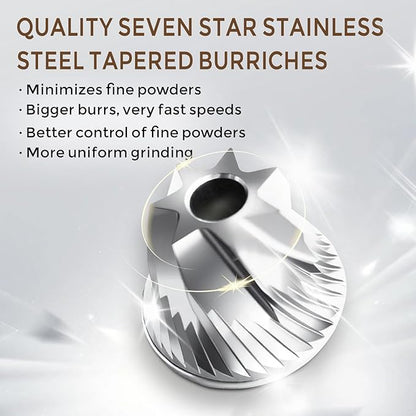 Manual Coffee Grinder with 60 Adjustable Speed Coarse, Portable Hand Coffee Bean Mill with Double Bearing Positioning, Manual Grinder for Travel Camping Office Espresso Pour Over