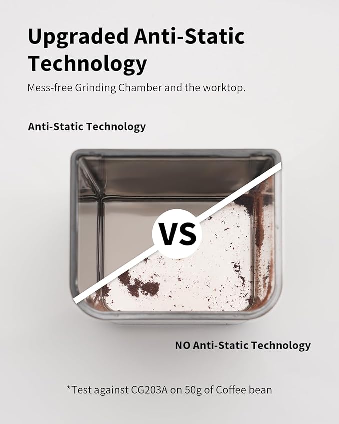 SHARDOR Professional Conical Burr Coffee Grinder, Coffee Bean Grinder with 48 Grind Settings for Espresso, Drip & French Press, Upgraded Anti-Static Technology, Precision Timer, Black