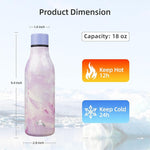 Load image into Gallery viewer, Insulated Water Bottle with Strap,18 oz Double Wall Stainless Steel Vacuum Bottles Metal Water Flask,Dawn
