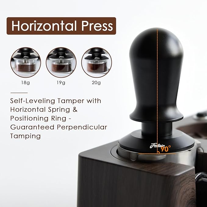 51mm Espresso Tamper, Coffee Tamper with Calibrated Spring Loaded,Tamper Tool With Sound Feedback, Self Leveling Tamper for Barista, Compatible with 51mm De'Longhi Portafilter