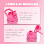 Load image into Gallery viewer, mininoo Insulated Stainless Steel Water Bottle with Straw and Lid for Sports, 24 oz, Sweet Peach