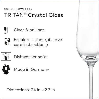 SCHOTT ZWIESEL Bar Special Sherry Glass (Set of 6), Shot Glasses with Stem, Dishwasher-Safe Tritan Crystal Glasses, Made in Germany (4 Ounce)