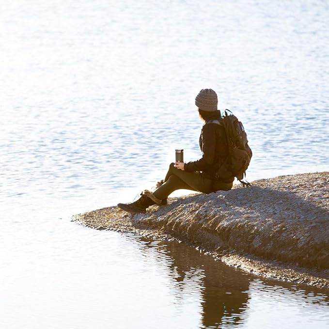 WACACO Octaroma Grande Vacuum Insulated Coffee Mug, 15 fl oz (435ml), Double-wall Stainless Steel Travel Tumbler With Drinking Lid, Dim Grey