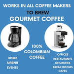 Load image into Gallery viewer, Ground Coffee | Colombian Medium Roast Low Acid Mold Free Pouches | Bulk Packets | Gourmet Columbian Powder Packs for 12 Cup Drip Maker | Premium Highest Rated Individual Premeasured Commercial Bags