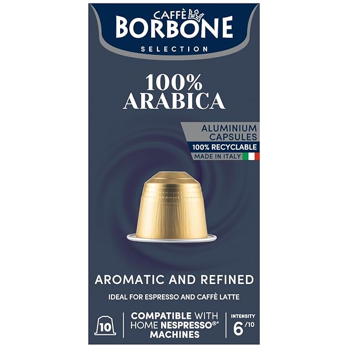 Caffe Borbone Aluminum Coffee Pods, 100% Arabica, Medium Roast, Aromatic and Refined, Genuine Italian Coffee - NOT compatible with Vertuo - 50 Count
