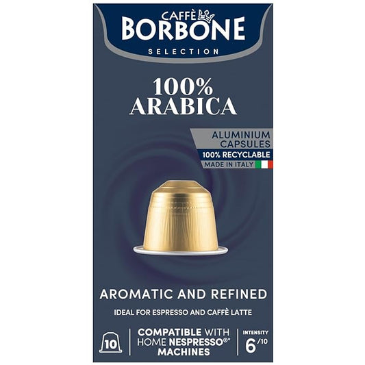 Caffe Borbone Aluminum Coffee Pods, 100% Arabica, Medium Roast, Aromatic and Refined, Genuine Italian Coffee - NOT compatible with Vertuo - 50 Count